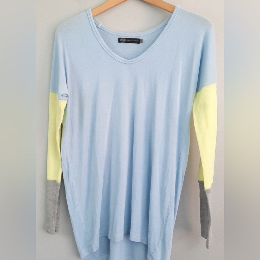 Jet John Eshaya/Color Block/Long Sleeve Basic Top- OS one size- GUC